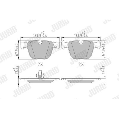 Fren Disk Balata Arka BMW 1 M Serisi Coupe (E82)(2011->)  JURID 571991J