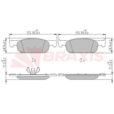 Fren Disk Balata Ön Dacia Logan MCV II (2013->)  BRAXIS AA0675