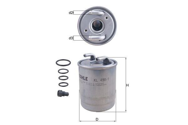 Yakıt Filtresi  MAHLE KL 490/1D
