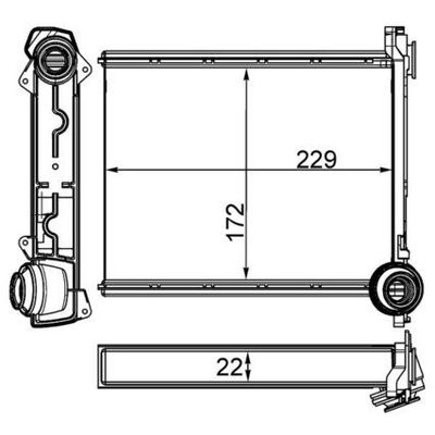 Kalorifer Radyatörü  Peugeot 308 SW (05.2008->)  MAHLE AH 264 000S