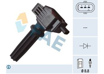 Ateşleme Bobini  FAE 80255  CM5E12A366BB 2036331 5121001 5153009 5168444 CM5E12A366BA CM5E-12A366-BA CM5E-12A366-BB CM5E12A366BC CM5E-12A366-BC CM5E12A366CA CM5E-12A366-CA CM5E12A366CB CM5E-12A366-CB CM5Z12029A CM5Z-12029-A CM5Z12029K CM5Z-12029-K DJ5E12A366AA DJ5E-12A366-AA DJ5E12A366AB DJ5E-12A366-AB JDE30294 LR030637 LR084889 LR30637 31316353 31359814 31359990 32255012