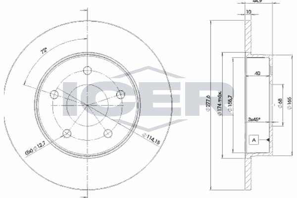 Fren Disk Ayna Arka Sağ ve Sol Nissan Almera Tino (V10M)(05.2000->)  MGA 50332