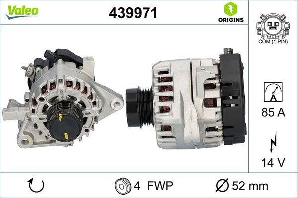 Alternatör  Toyota Yaris (KSP1/NLP1/NSP1)(2011->)  VALEO 439971
