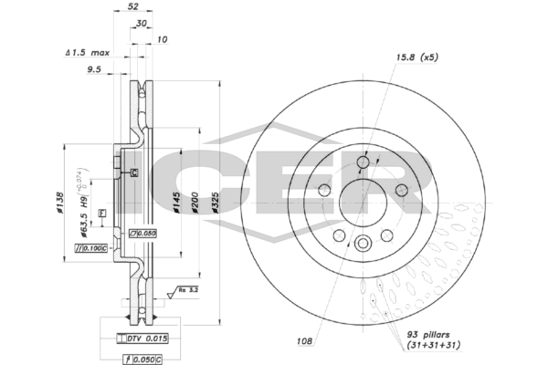 Fren Disk Ayna Ön Sağ ve Sol Land Rover Discovery Sport (02.2015->)  BRAXIS AE0837