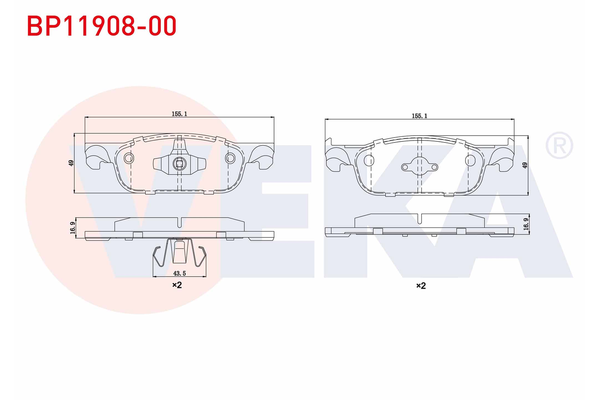 Fren Disk Balata Ön Renault Logan / Symbol III (2013->)  VEKA BP11908-00