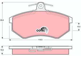 Fren Disk Balata Ön TRW GDB430  1HM698151 533698151 533 698 151 853698151 853 698 151 853698151A 853 698 151 A 853698151E 853 698 151 E 533698151A 533 698 151 A