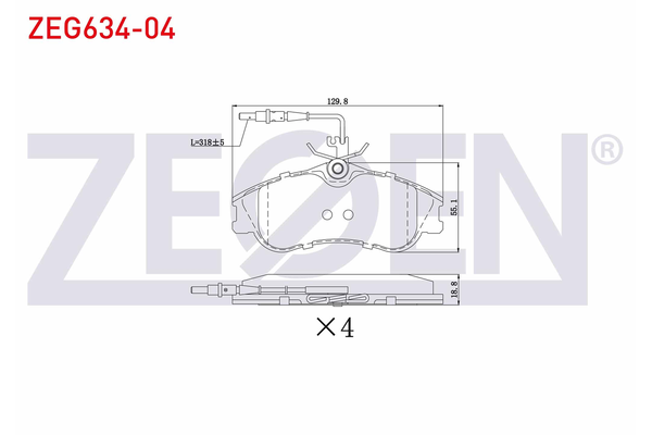 Fren Disk Balata Ön Peugeot 306 Cabriolet (S2)(04.1997->)  ZEGEN ZEG634-04