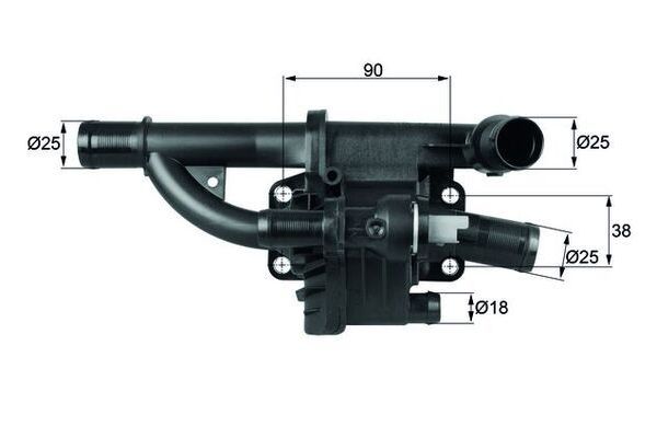 Termostat  Ford Transit Connect (CHC)(2013->)  MAHLE TH 40 83