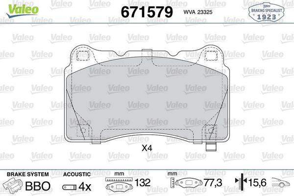 Fren Disk Balata Ön Opel Insignia A (2008->)  VALEO 671579