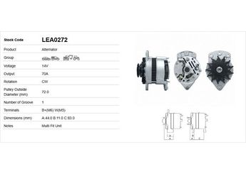 Alternatör  LUCAS ELEKTRIK LEA0272  LEA0272