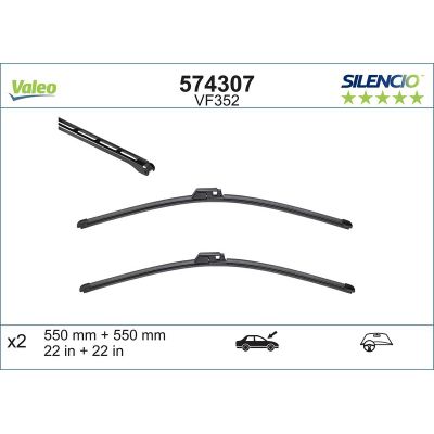 Silecek Süpürgesi Ön  560/560 mm - 22/22 inç Mercedes CLC -Serisi (BM 203)(04.2008->)  VALEO 574307