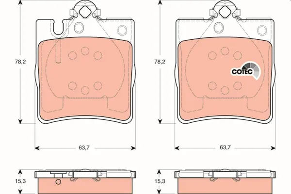 Fren Disk Balata Arka Mercedes CLK Cabrio (BM 209)(02.2003->)  TRW GDB1421