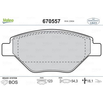 Fren Disk Balata Ön Renault Megane II HB (10.2002->)  VALEO 670557