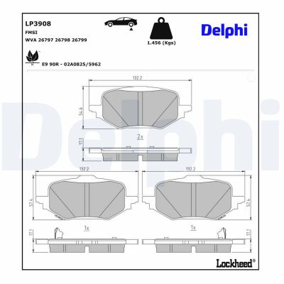 Fren Disk Balata Arka Mazda CX-60 (KH)(05.2022->)  DELPHI LP3908
