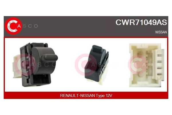 Cam Açma Düğmesi Arka Sağ veya Sol Nissan Navara NP300 Pickup (LCD22)(01.2008->)  MCAR AN-971A