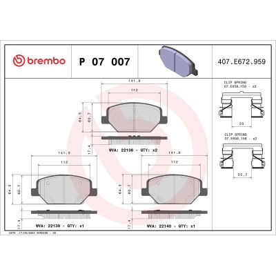 Fren Disk Balata Ön BREMBO P 07 007