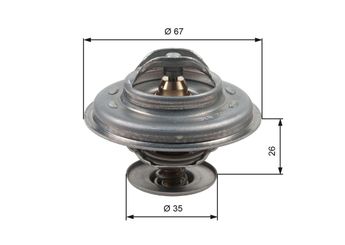 Termostat 88 °C  GATES TH11687G1  11531721002 7V121113A 07V121113A 11537511580 75074 272246 273728 3273728