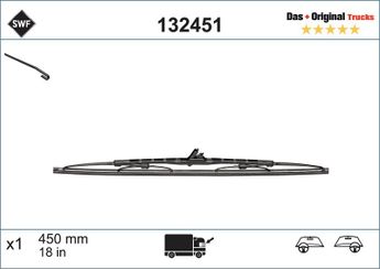 Silecek Süpürgesi Ön  450 mm - 18 inç SWF 132451  8244926 A0008244926 431955425 0008244926