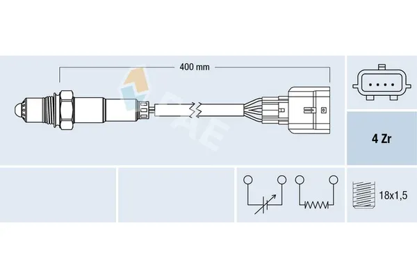 Oksijen (Lambda) Sensörü  Nissan Micra (K13K/KK)(07.2010->)  FAE 77589