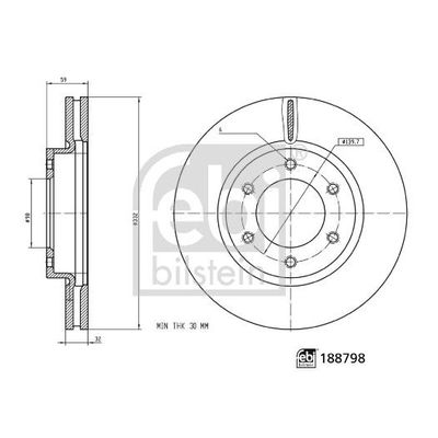 Fren Disk Ayna Ön Sağ ve Sol Ford Ranger (TKE)(2011->)  FEBI BILSTEIN 188798