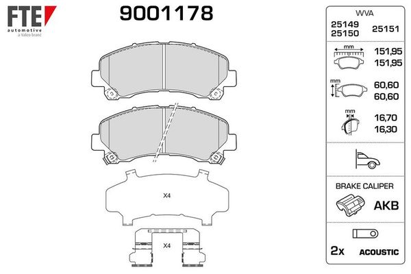 Fren Disk Balata Ön Isuzu D-Max (2007->)  FTE 9001178