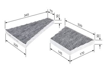 Polen Filtresi  BOSCH 1 987 435 506  3D0898644 3D0819644 3D1819643 3D1819644 3D1819619A 3D1819620B 3D2819619A 3D2819620A
