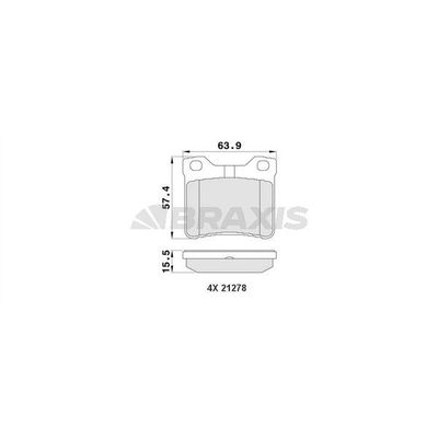 Fren Disk Balata Arka Peugeot 607 (S1)(11.1999->12.2004)  BRAXIS AA0113