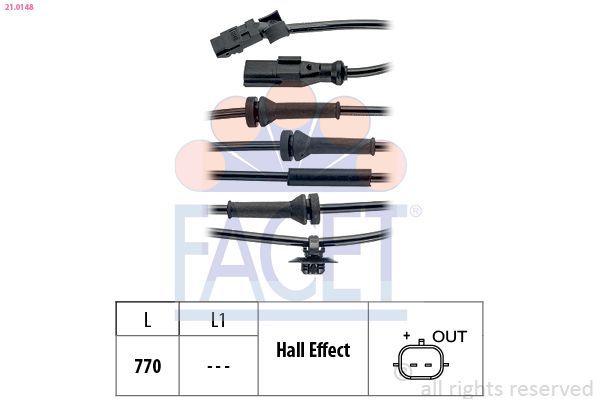 Abs Sensörü Ön Sağ veya Sol Nissan NV250 Kapalı kasa (09.2019->)  FACET 21.0148