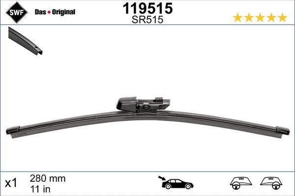 Silecek Süpürgesi Arka Muz Tip 280 mm - 11 inç Volkswagen Passat Variant (3C5)(08.2005->2010)  SWF 119515
