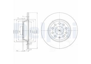 Fren Disk Ayna Arka Sağ ve Sol DELPHI BG3954C  1K0615601AD 1K0615601M 1K0 615 601AD 1K0 615 601M 5Q0615601G 5Q0 615 601G 5Q0615601Q JZW615601F
