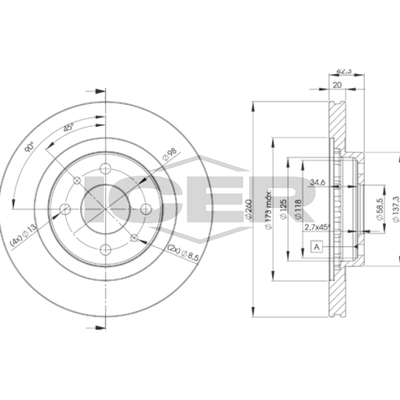Fren Disk Ayna Ön Sağ ve Sol BRAXIS AE1356
