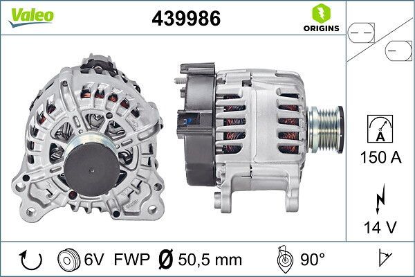 Alternatör  Audi Q5 (FYB)(10.2016->)  VALEO 439986