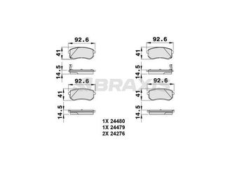 Fren Disk Balata Arka BRAXIS AB0084  583020XA00 5830207A00 5830207A10 58302-0XA00 583022YA30 58302-07-A00 58302-07-A10