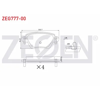 Fren Disk Balata Arka Jaguar X-Type Estate (01.2004->)  ZEGEN ZEG777-00