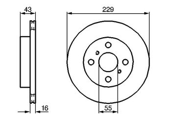 Fren Disk Ayna Ön Sağ ve Sol BOSCH 0 986 478 491  4351210160 43512 10160