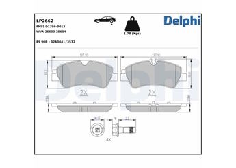 Fren Disk Balata Arka DELPHI LP2662  LP2662 1763916 1829395 1840037 2006029 BK212M008AA BK212M008AB BK212M008AC MEBK3J2M008AA