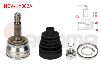 Aks Kafası Ön Dış Sağ veya Sol NAGAMA NCV-HY002A  495001C450 495001C460 495001C550 495001E610 495001E650 49500C451 49500-1C450