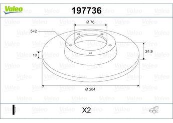 Fren Disk Ayna Arka Sağ ve Sol VALEO 197736  584113Z100 58411-3Z100