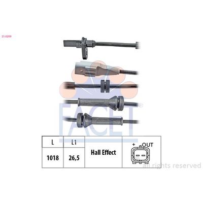 Abs Sensörü Arka Sağ veya Sol Peugeot Partner Van (05.2008->)  PSA ORJINAL 9665920180