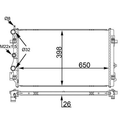 Su Radyatörü  Audi A1 (8X1)(08.2010->)  MAHLE CR 1559 000S