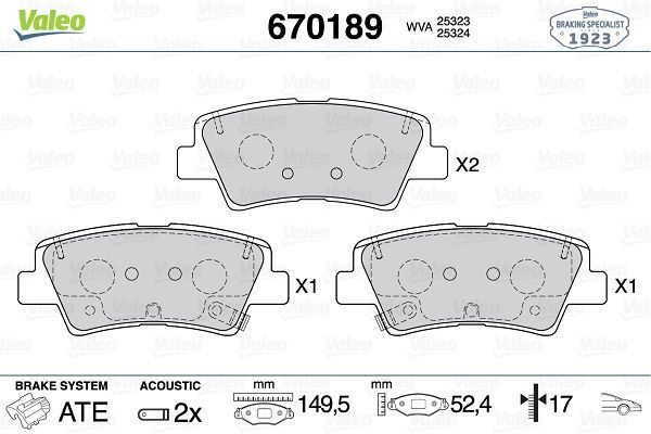 Fren Disk Balata Ön Fiat Panda (319)(2012->)  VALEO 670189