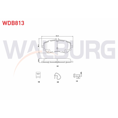 Fren Disk Balata Arka Volkswagen Crafter P.Van (SY/SX)(09.2016->)  WALBURG WDB813