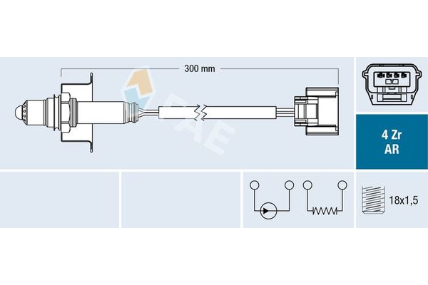 Oksijen (Lambda) Sensörü  Nissan Micra (K13K/KK)(07.2010->)  FAE 75642