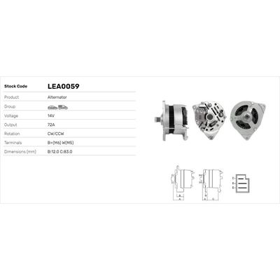 Alternatör  LUCAS ELEKTRIK LEA0059