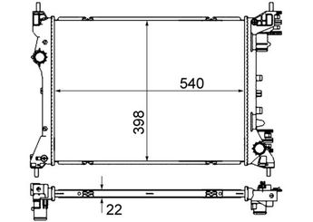 Su Radyatörü  MAHLE CR 2056 000S  1300237 1300 237 1300333 24445163 9196689 9201956 95513833 50522910 0000050522910 50540515 0000050540515 50512102 1300330 1300347 95510558 95515007