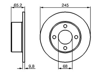 Fren Disk Ayna Arka Sağ ve Sol BOSCH 0 986 478 073  443615601E 443 615 601 E