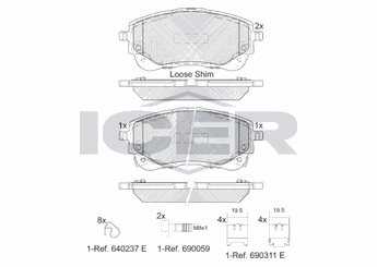 Fren Disk Balata Ön KALE BALATA 26149 187 05 MSH KD11  446502470 446502471 T044650247 T0446 50247 04465-02470 04465-02471 446502510 04465-02510 446502520 04465-02520
