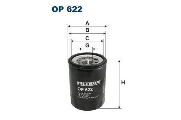 Yağ Filtresi  Mazda 626 Sedan/ Coupe/ S.Wagon (GD/GV)(06.1987->)  FILTRON OP 622