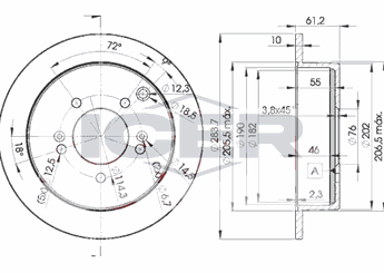 Fren Disk Ayna Arka Sağ ve Sol OTOZONE BD8019  584113A300 58411-3A300