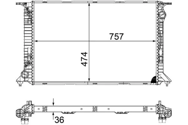 Su Radyatörü  Audi RS 5 Coupe (8T)(03.2010->)  MAHLE CR 1133 000S